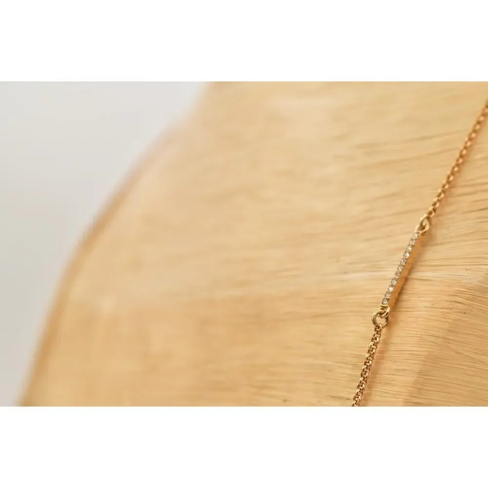 Kate Spade Station Chain Necklace Lavender Pastel Enamel Crystal Signed BinBL